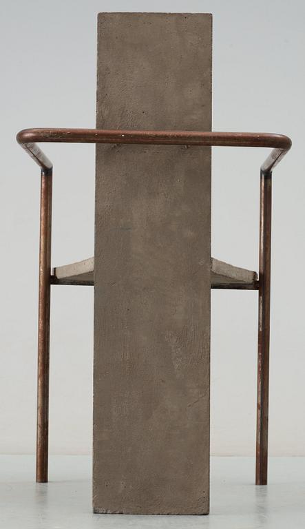 A Jonas Bohlin iron and cast concrete 'Concrete' armchair, by Källemo, Sweden 1981.