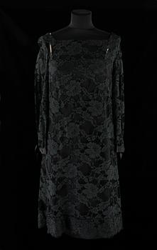 A 1970s black evening dress by Frank Usher.