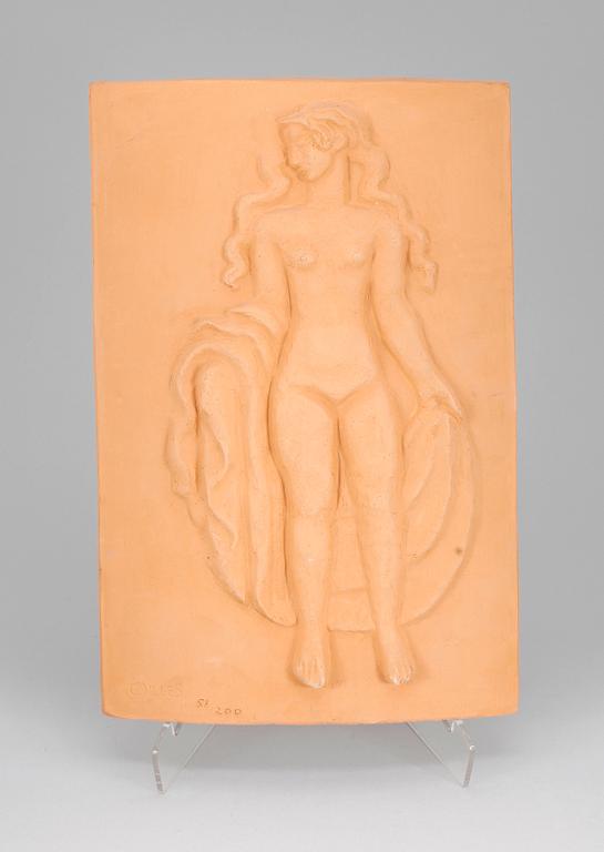 CARL MILLES, efter, väggplakett, terracotta. Numr 51/200.