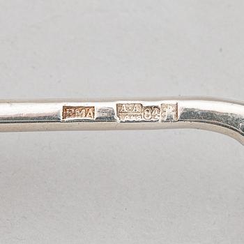 Two Russian spoons in gilt silver and silver, makers' marks of Konstantin Petz 1848, Vasilij M. Ashmarin 1888, Moscow.