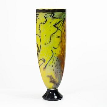 Ulrica Hydman-Vallien, a unique graal glass vase, Kosta Boda.