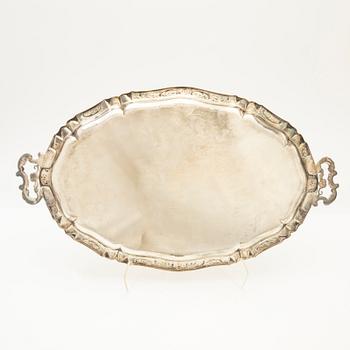 Serving dish, silver, Rococo style, 1944.