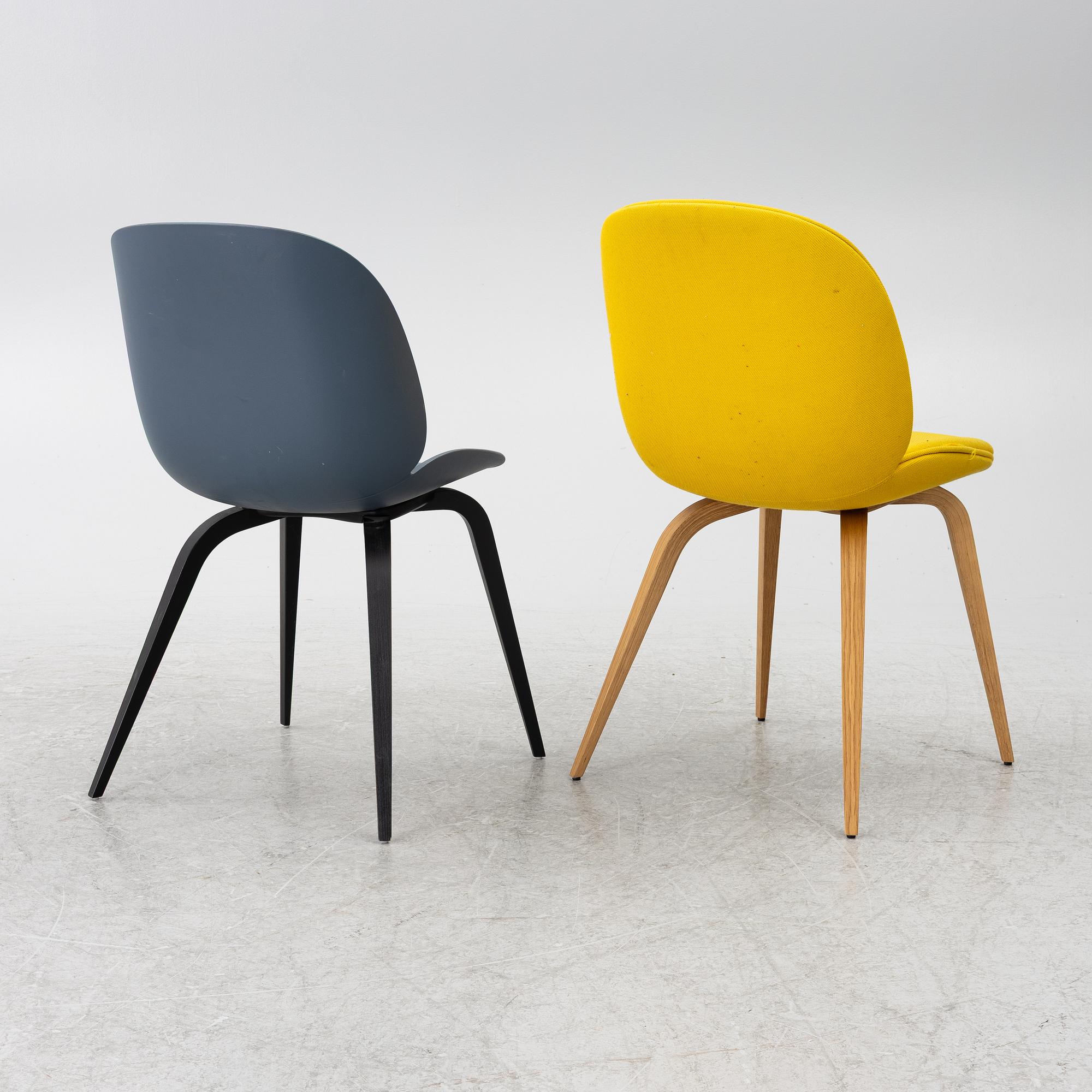 GamFratesi, two 'Beetle' chairs, Gubi, Denmark.