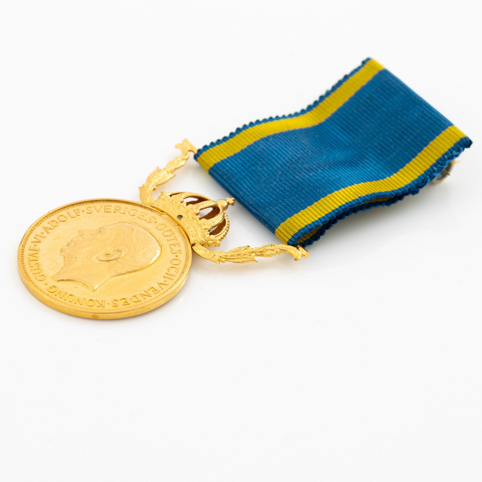 Medal, gold, Sweden, Gustav VI Adolf, 1956.