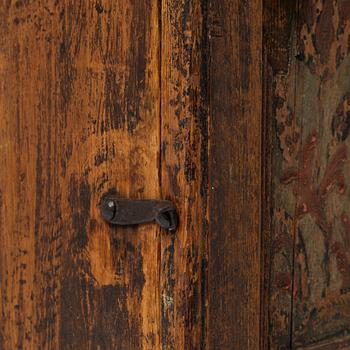 A wall cabinet, West Swedish folk art, 18th century.