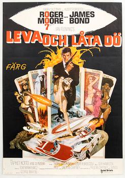 Fimaffisch James Bond "Leva och låta dö" (Live and let die), 1973.
