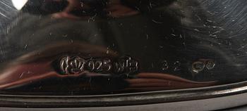 VASER SAMT TALLRIK, 3 st, silver, bla CG Hallberg, 1900-talets mitt.