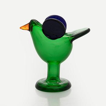 Oiva Toikka, A glass bird, "Flycatcher" signed Oiva Toikka Nuutajärvi Notsjö.