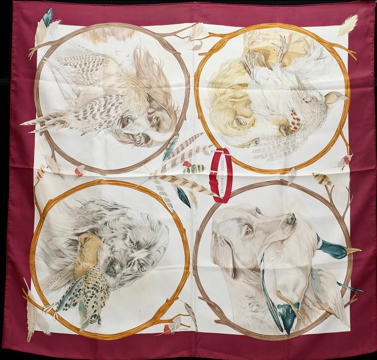 SCARF, siden,"Chiens au Rapport", Carl de Percevaux, Hermès, Paris.