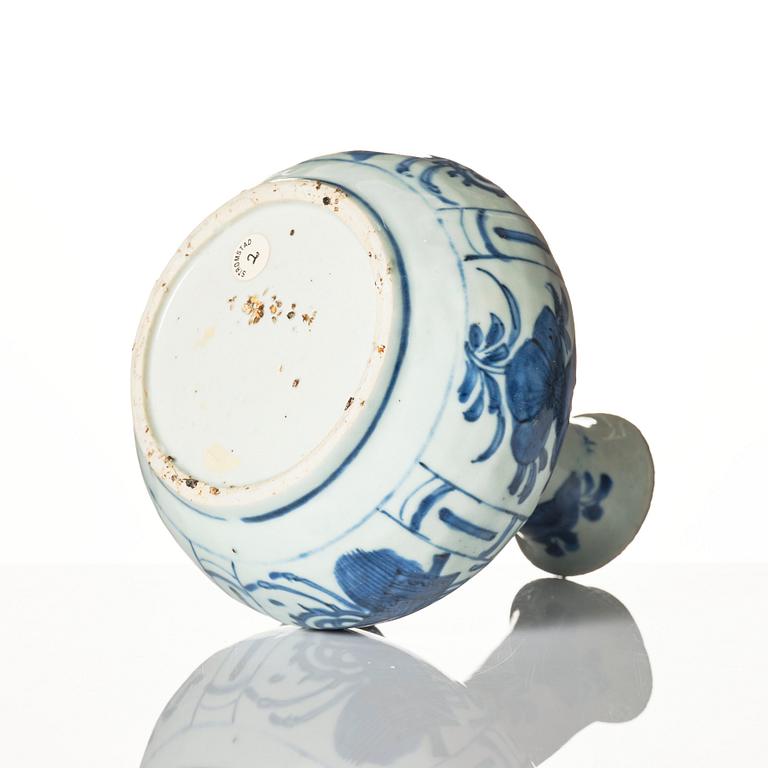 A blue and white kendi, Ming dynasty, Wanli (1572-1620).