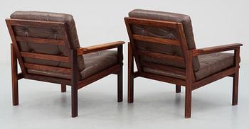 FÅTÖLJER, ett par, 1960/70-tal.