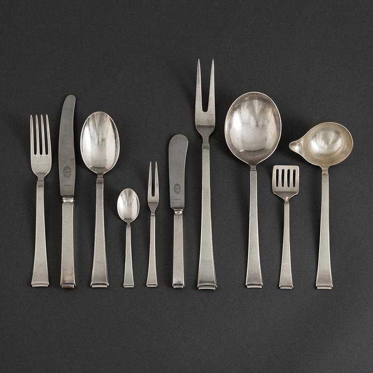 BESTICK, 58 delar, nysilver, WMF Württembergische Metallwarenfabrik, 1900-talets första hälft.