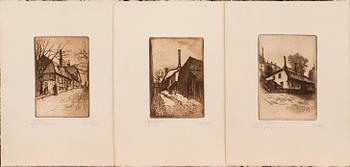 ERIK EKROTH, 10 st, etsningar, signerade.