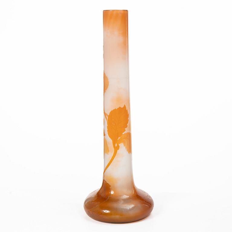Emile Gallé, vas, överfångsglas, Nancy, Frankrike, Art Nouveau.