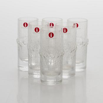 Tapio Wirkkala, snapsglas, 6 st, "Niva", Iittala. I originallåda.