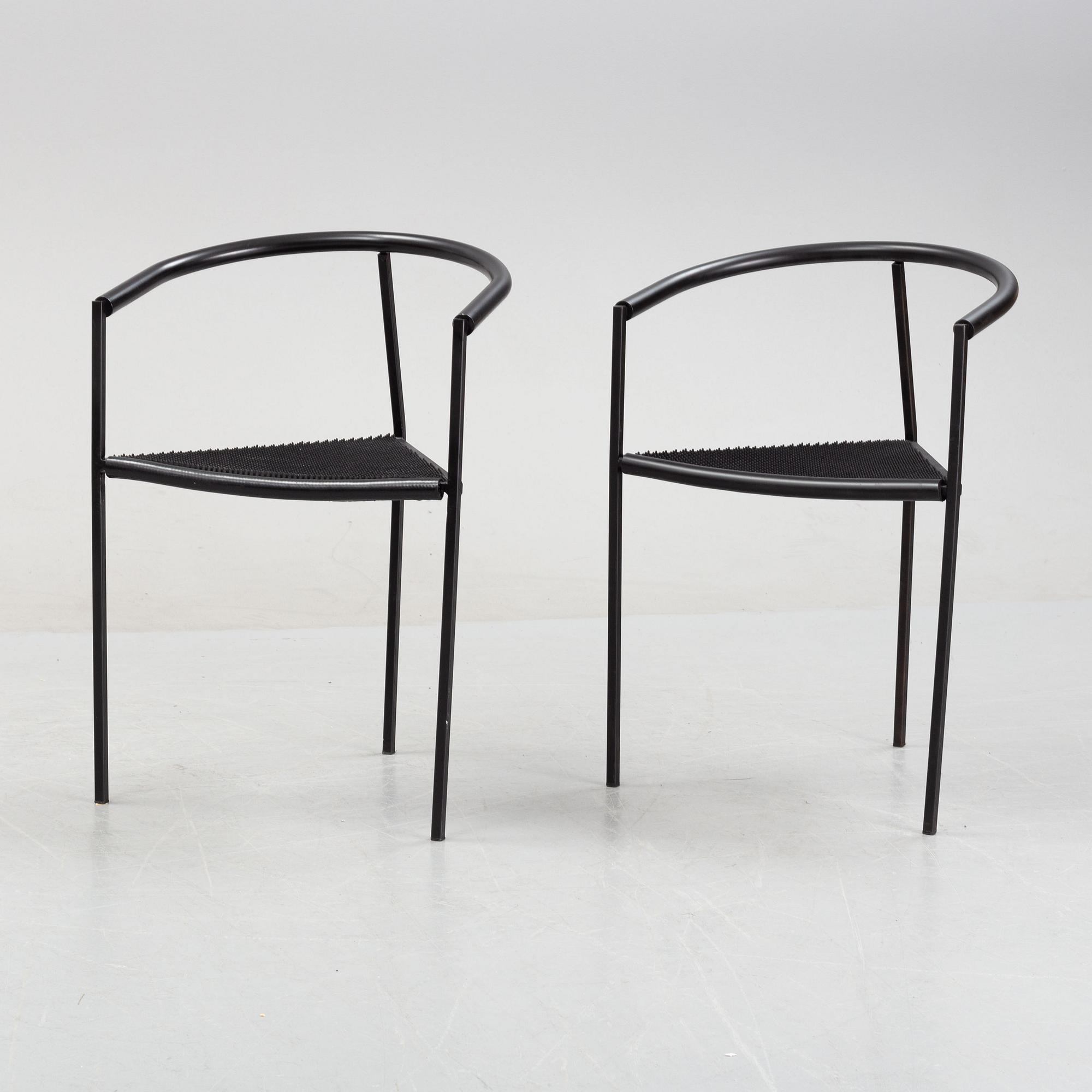 Maurizio Peregalli, a pair of 'Millepunte' chairs for Zeus Noto, Italy. The model designed 1984.