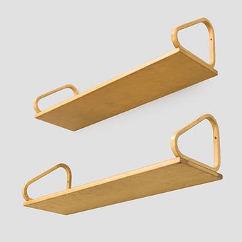 Alvar Aalto, seinähyllyjä, 2 kpl malli 112B, Artek, 1900-luvun loppu.