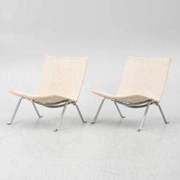 Poul Kjaerholm, "PK 22", fåtöljer, ett par, edition E Kold Christensen, Danmark.