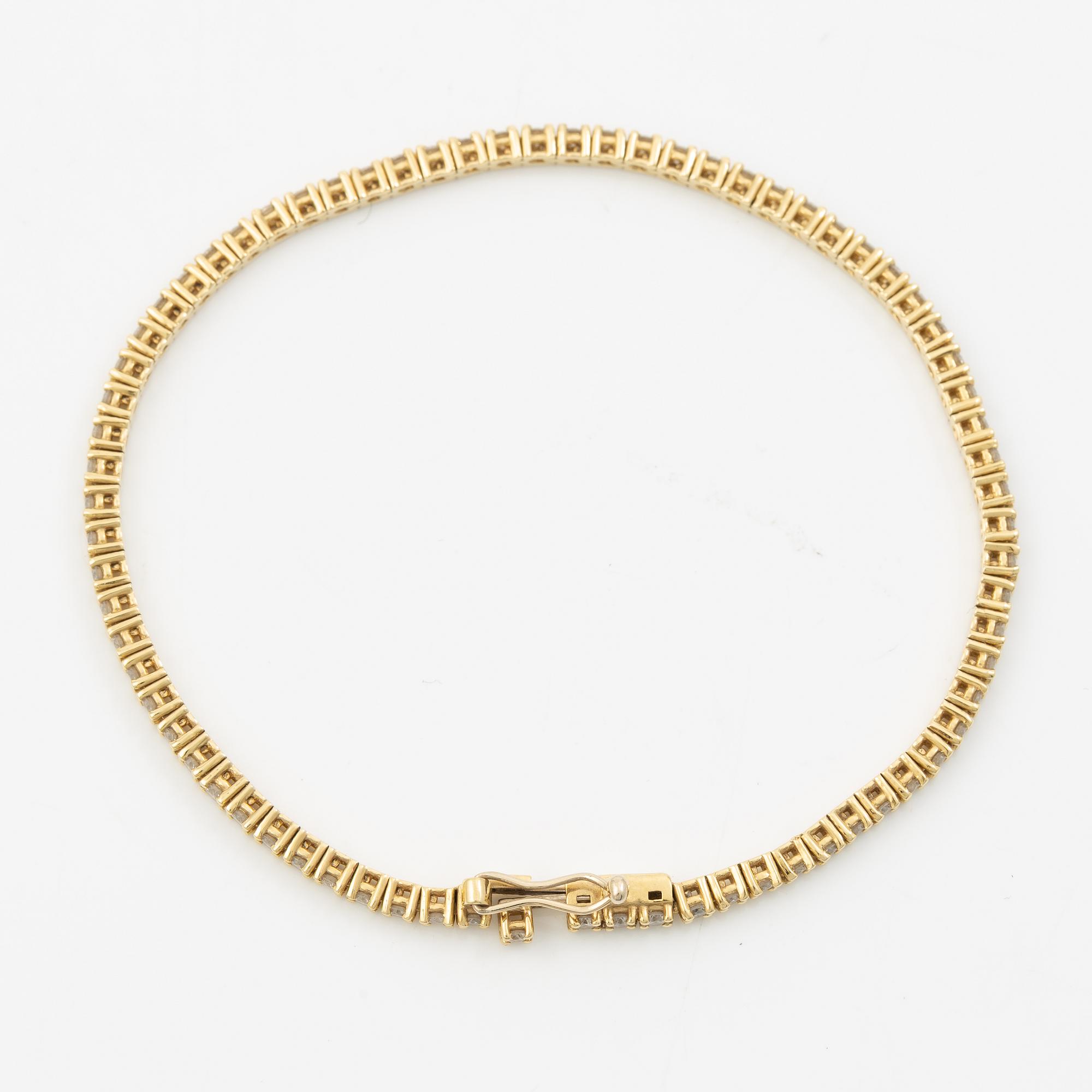 Tennis bracelet, 18K gold with brilliant-cut diamonds, total approx. 1.54 ct.