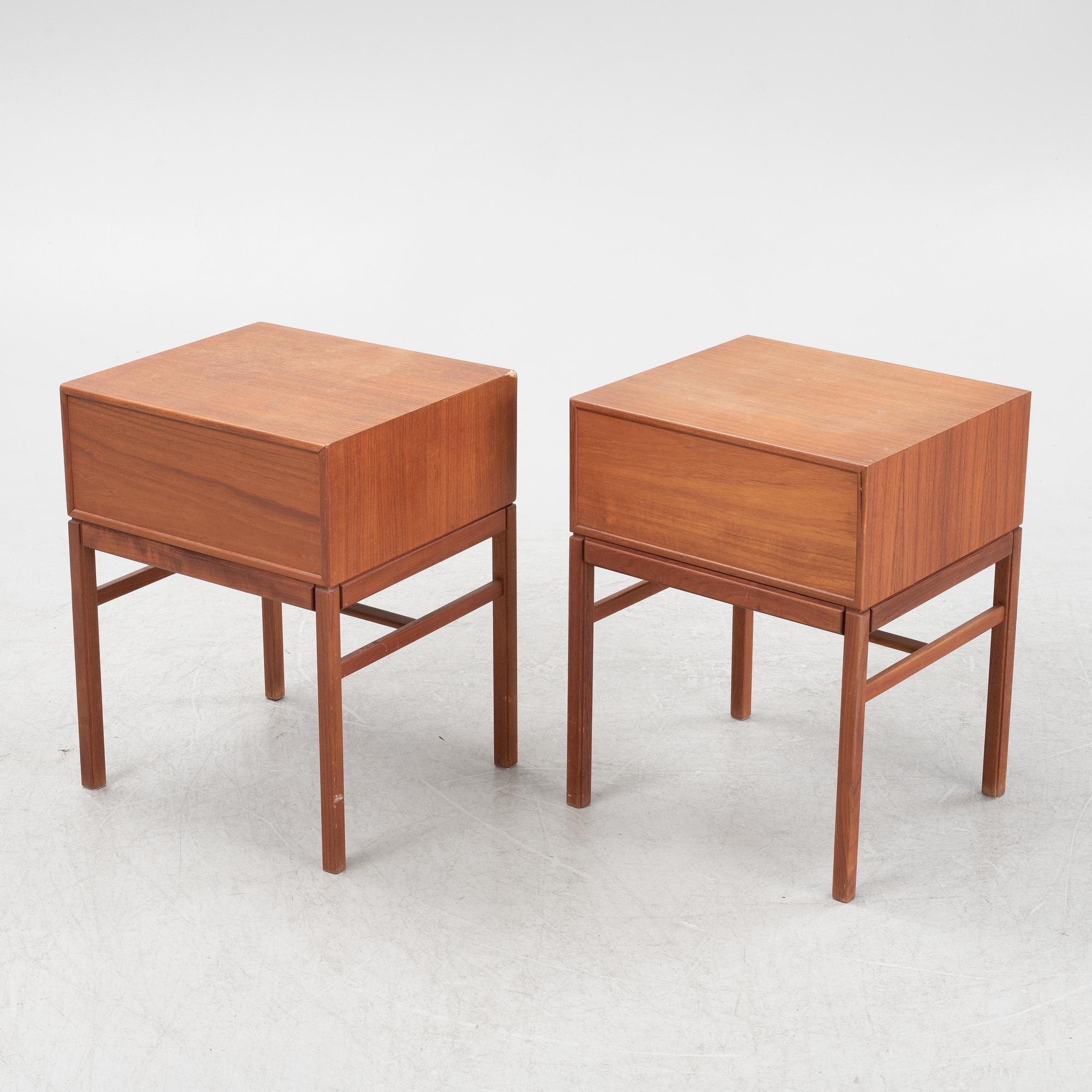 Sven Engström & Gunnar Myrstrand, a pair of 'Casino' teak bedside tables, Tingströms, Bra Bohag, 1960's.