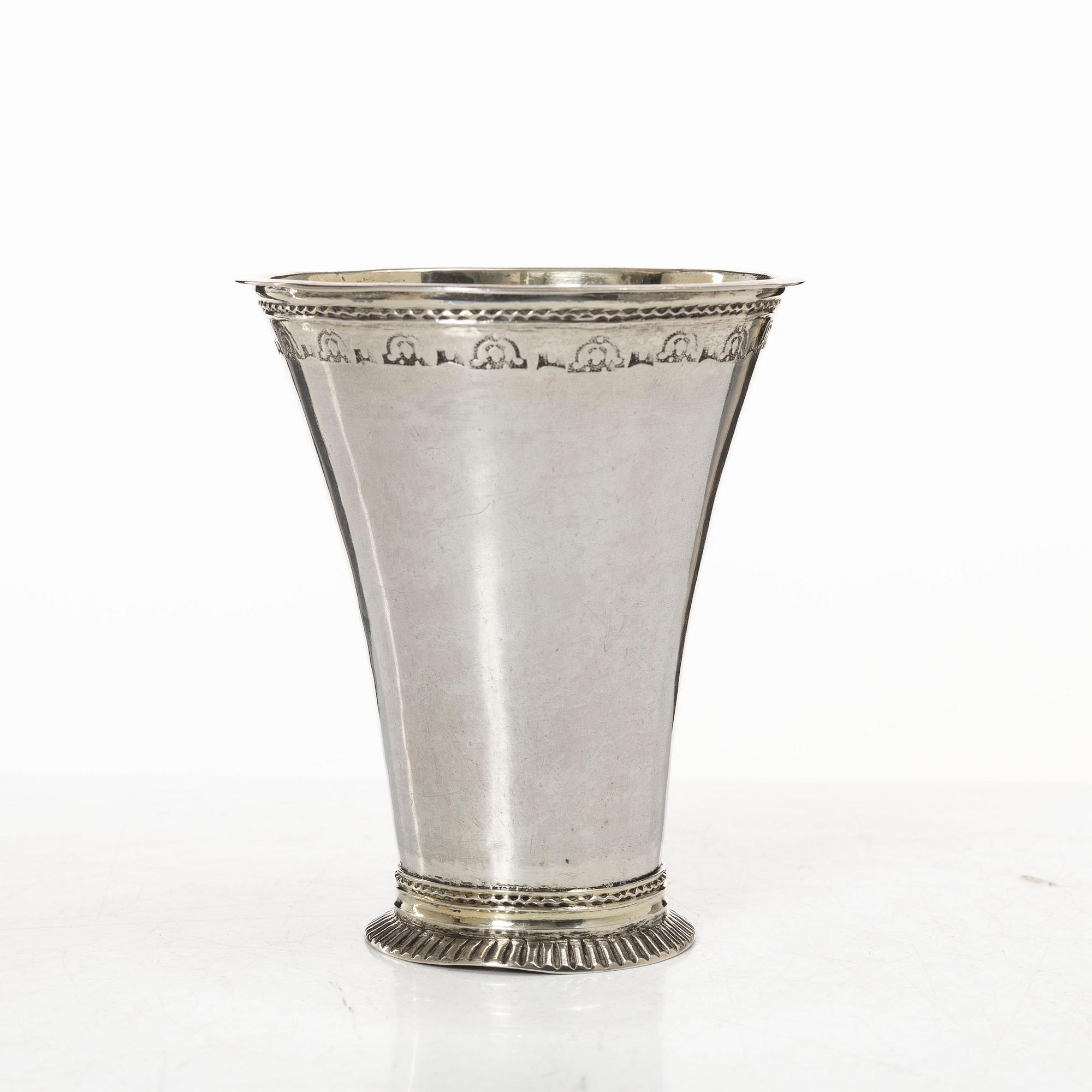 A Swedish silver beaker, mark of Johan Söderdahl, Söderköping 1777.