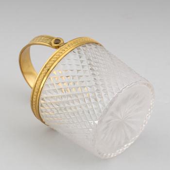 BONBONJÄR, empirestil, glas, 1800-tal.