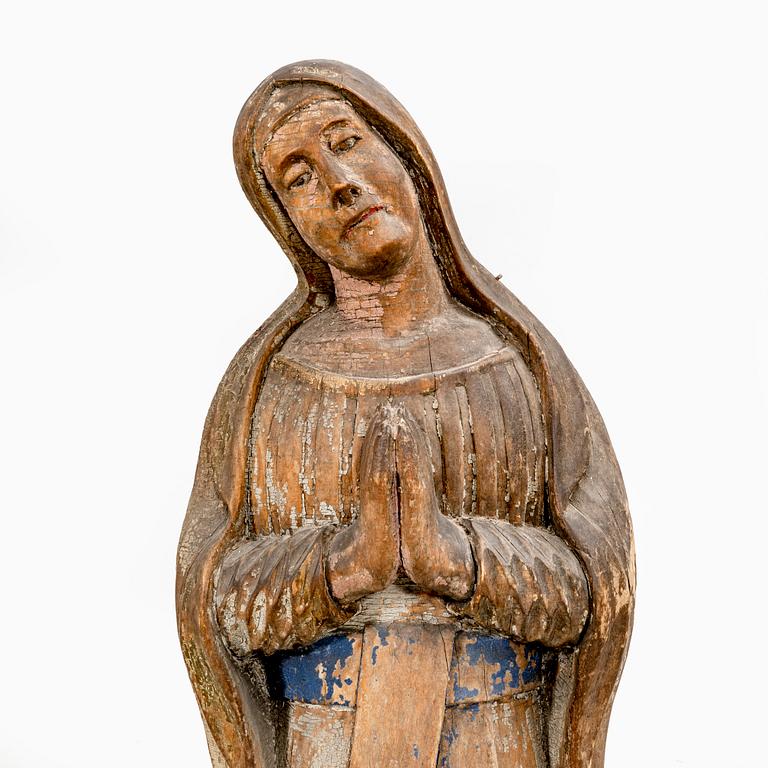 A French 19th century wooden Madonna.