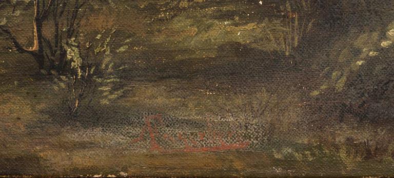 OKÄND KONSTNÄR, olja på duk, signerad A Fagerberg? 1800-talets slut/omkring 1900.