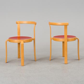 A set of six chairs by Magnus Olesen, Durup, Denmark.
