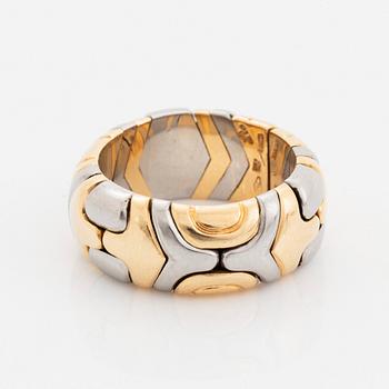 A Bulgari 18K gold and steel ring.