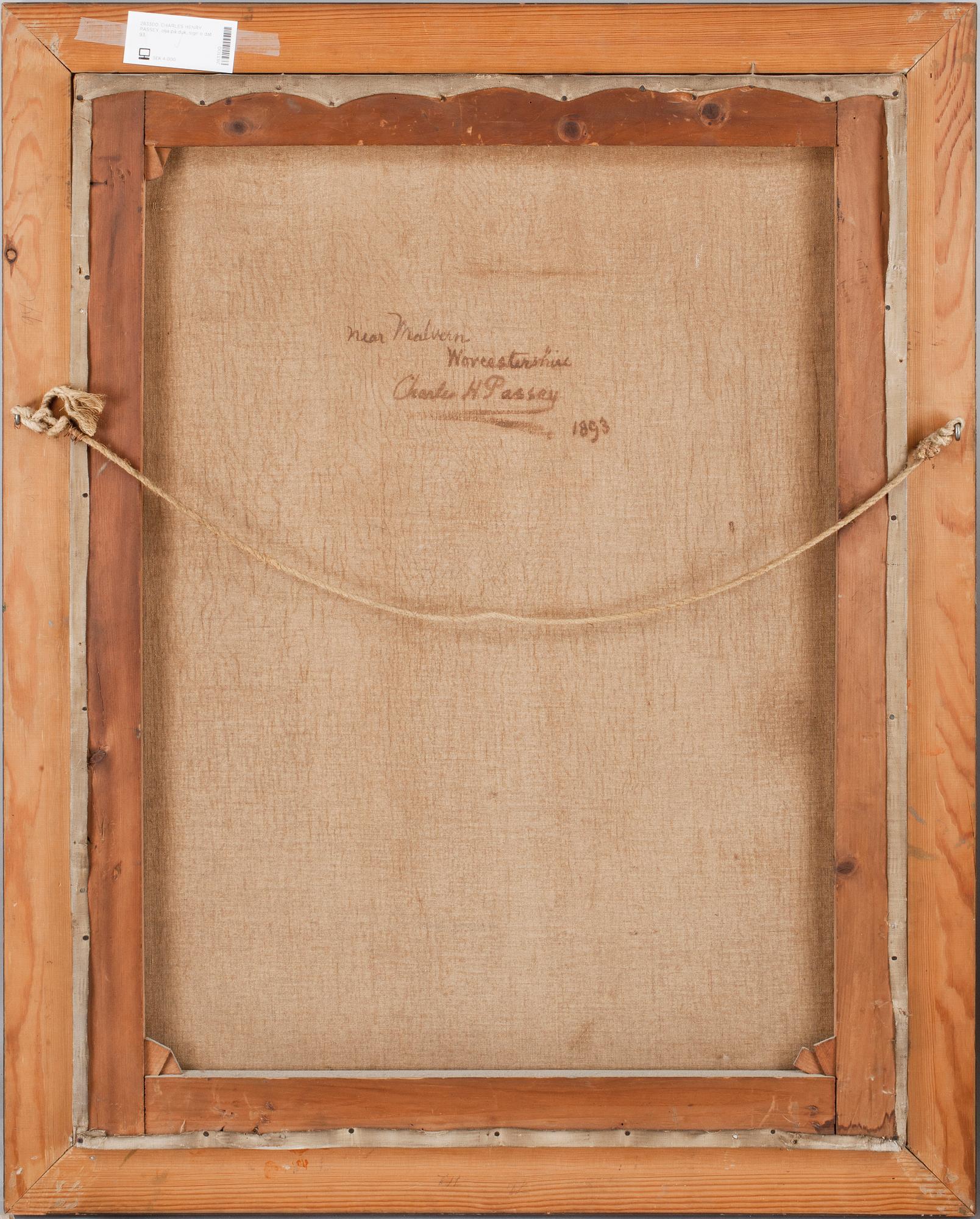 CHARLES HENRY PASSEY, olja på duk, sign o dat 93.