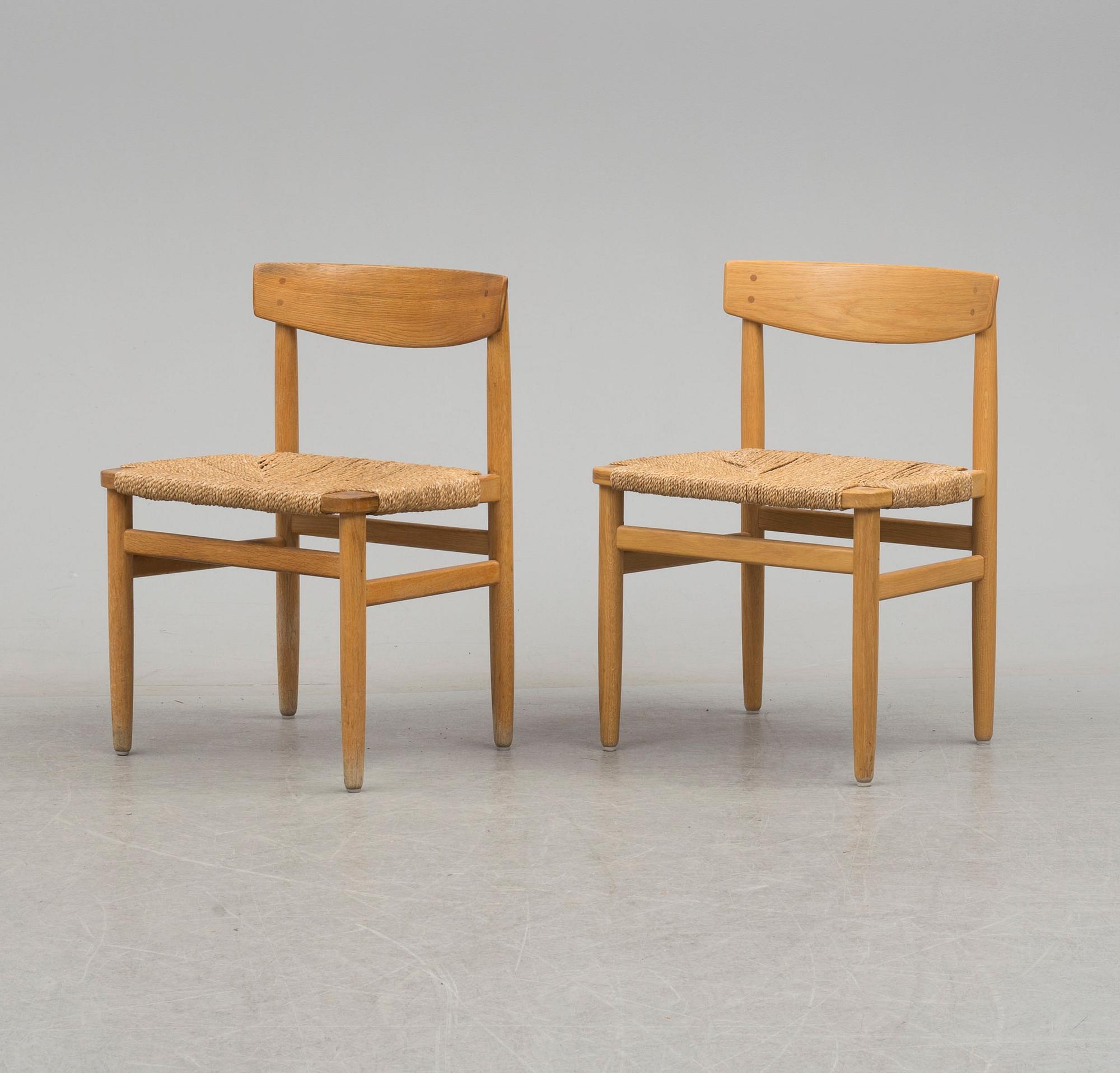 A set of six chairs and a dining table 'Øresund' by Børge Mogensen, Karl Andersson & Söner, Huskvarna, Sweden.