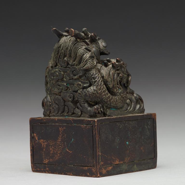 A bronze seal, presumably late Qing dynasty.