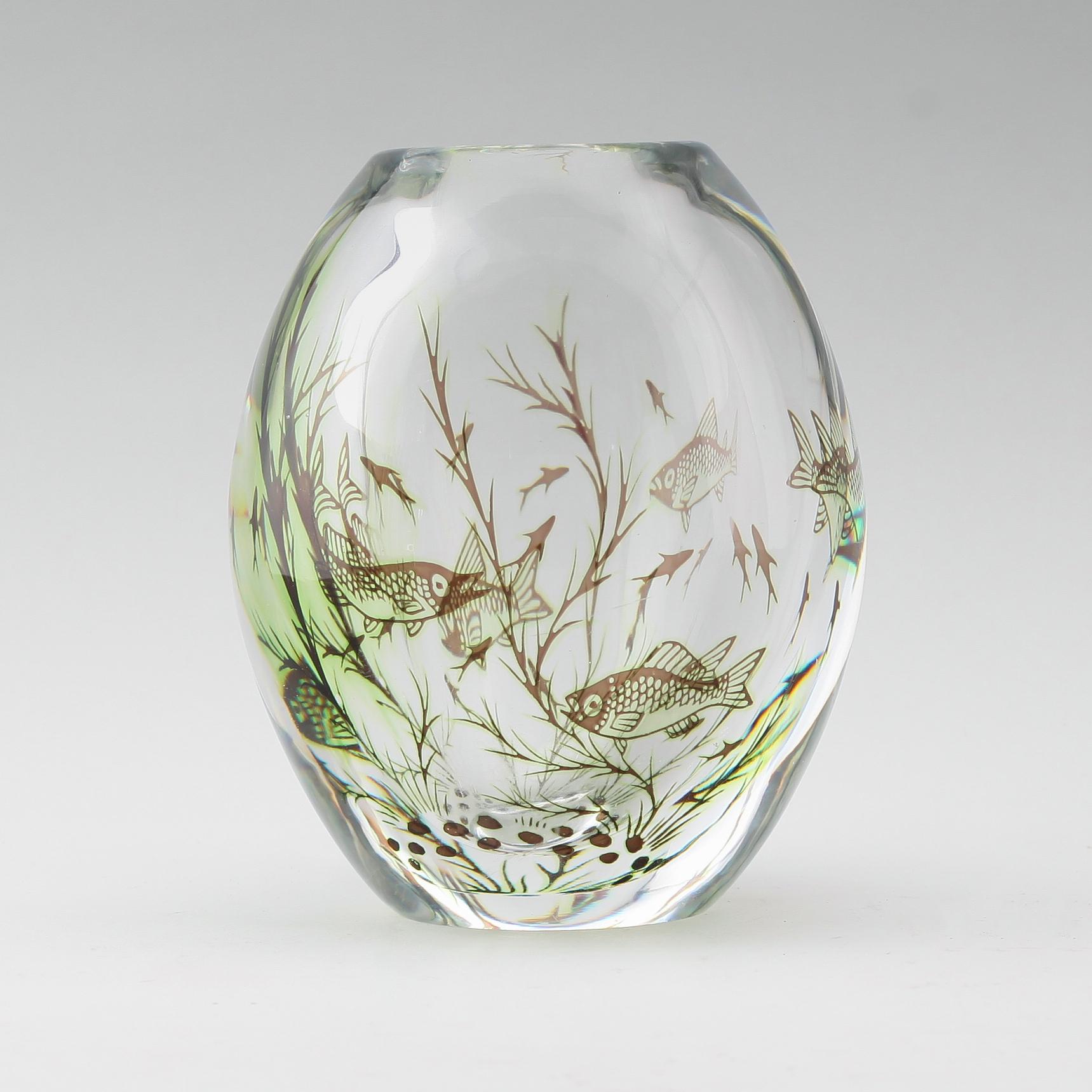 VAS, glas, Fiskgraal, Edward Hald, Orrefors.