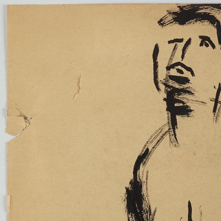 Bengt Lindström, ink and charcoal on paper, signed with stamp, certified by Curt Aspelin verso.