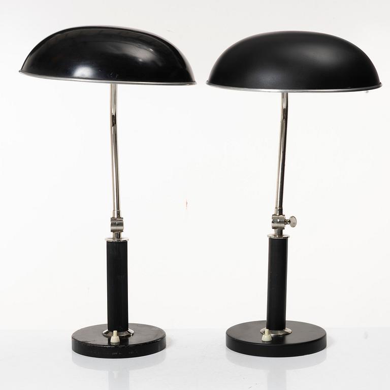 Erik Tidstrand, a pair of table lamps, model "29989", Nordiska Kompaniet, 1940s.