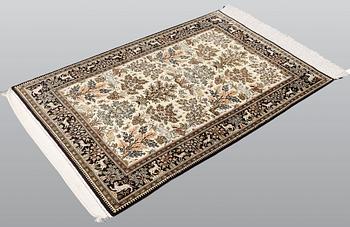 A carpet, Figural Silk Qum, ca 163 x 105 cm.