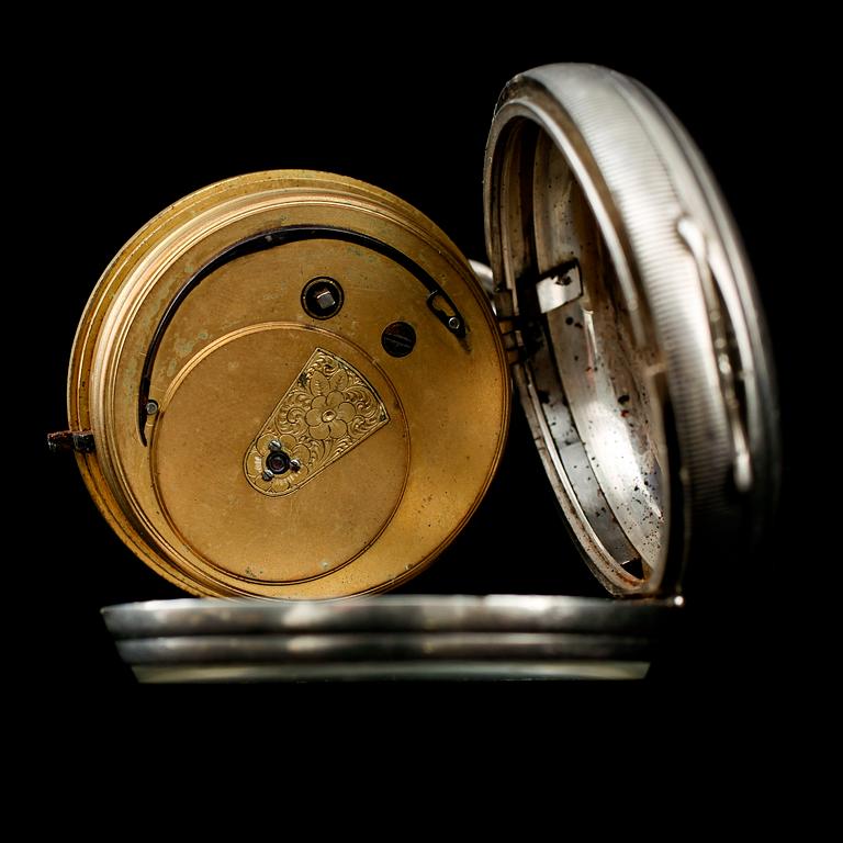 FICKUR, 3 st, silver, bl a England, 1800-tal.