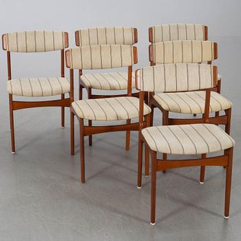 6 Chairs 'Stol Nr 4' Thorsø Stole- och Møbelfabrik, Danmark, second half of the 20th century.