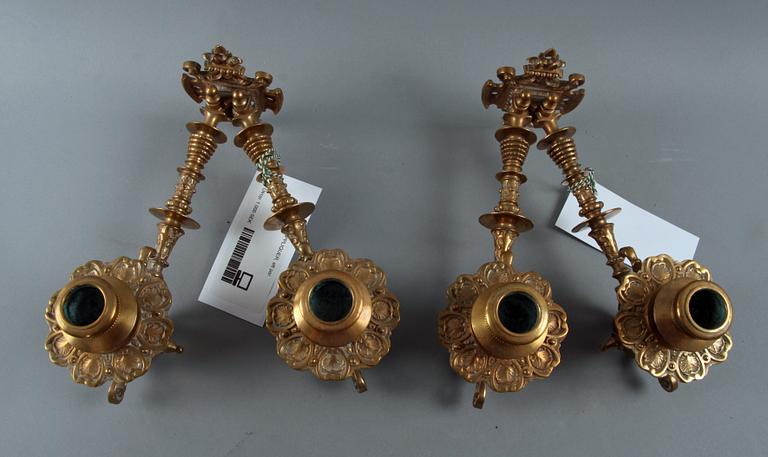 VÄGGAPPLIQUER, ett par. Nyrenässans.