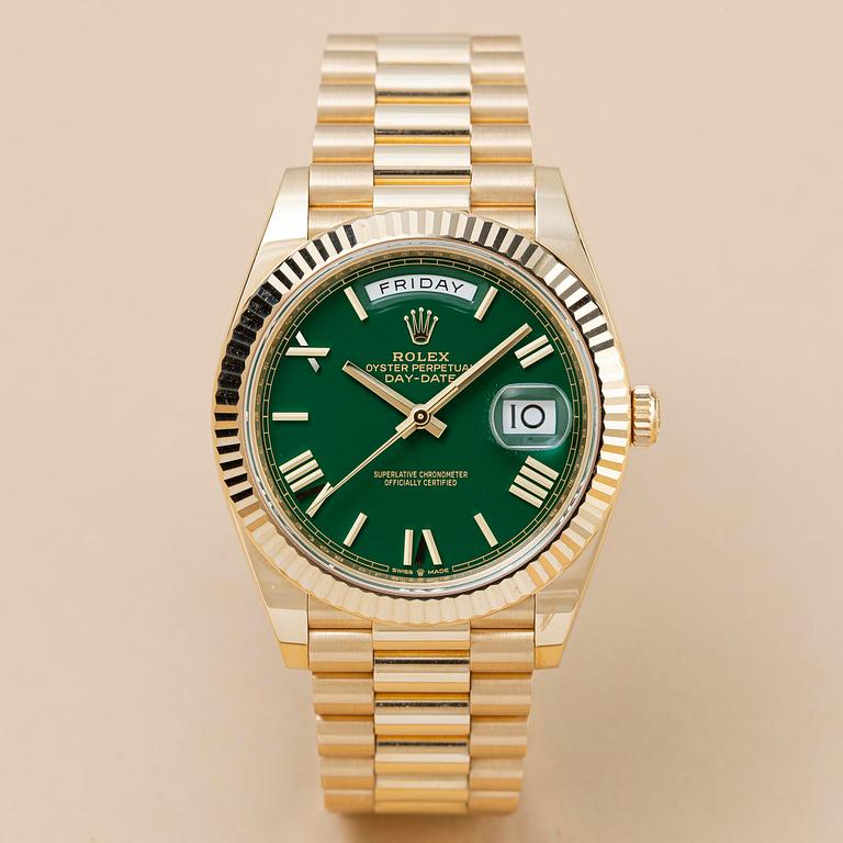 Rolex, Day-Date 40, "Money Green Dial", ca 2024.