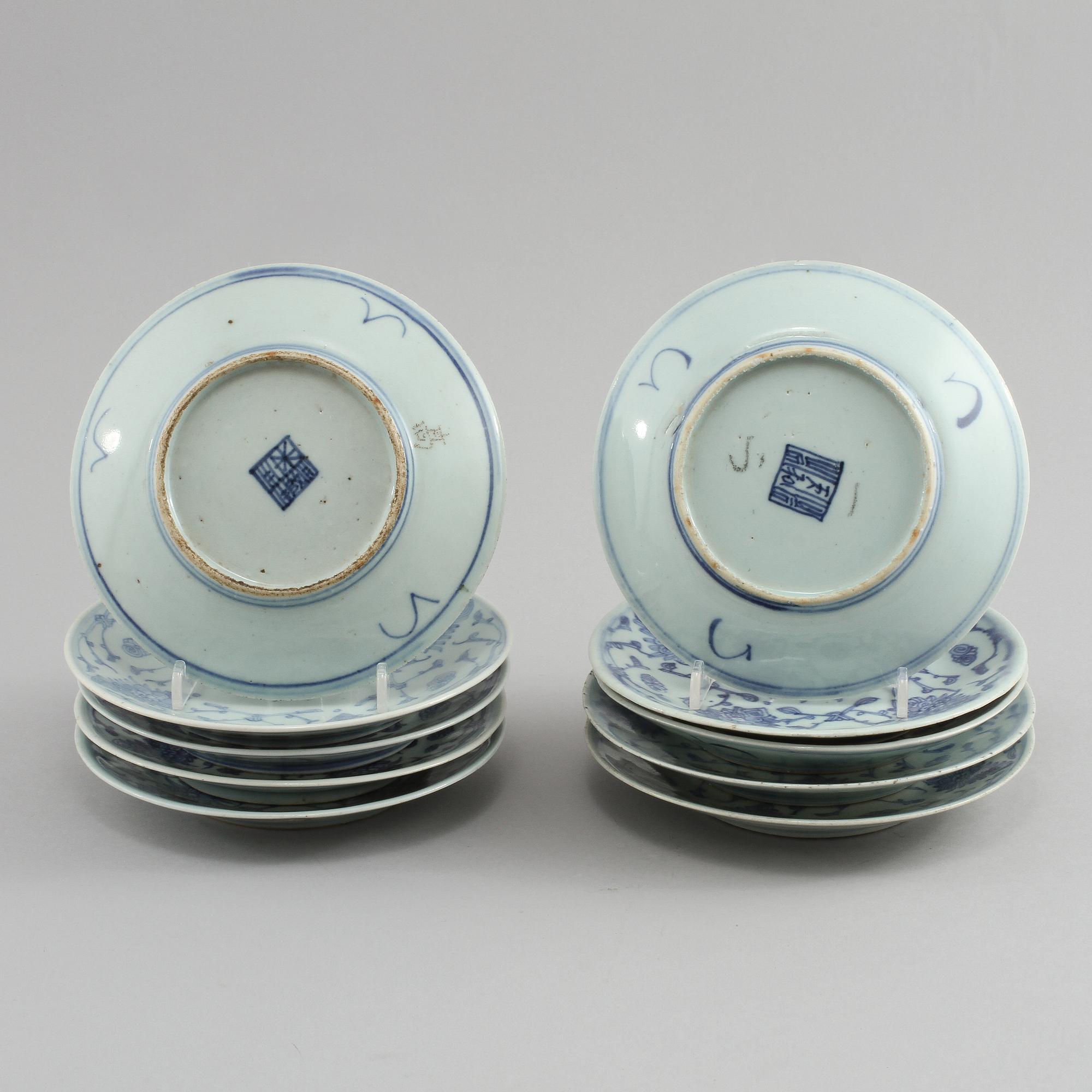 BÄRTALLRIKAR, 10 st, porslin, Kina, 1900-tal.