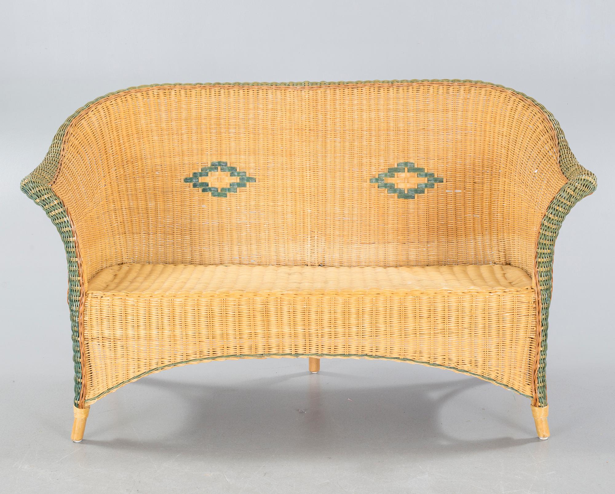 A set of rattan furniture from Bruka, Stockholm, second half of the 20th century.