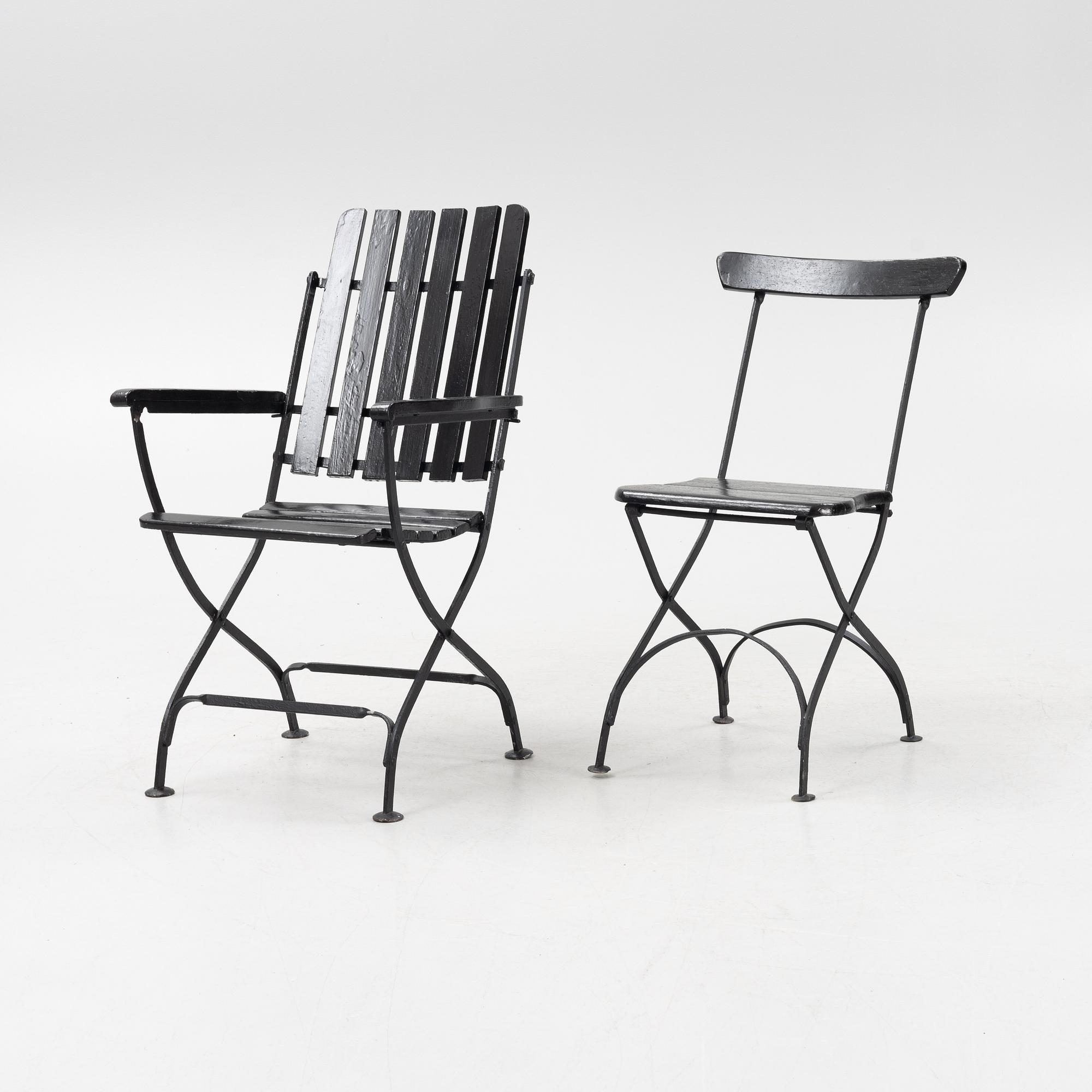 A 6-piece garden group, Byarums Bruk, second half of the 20th Century.