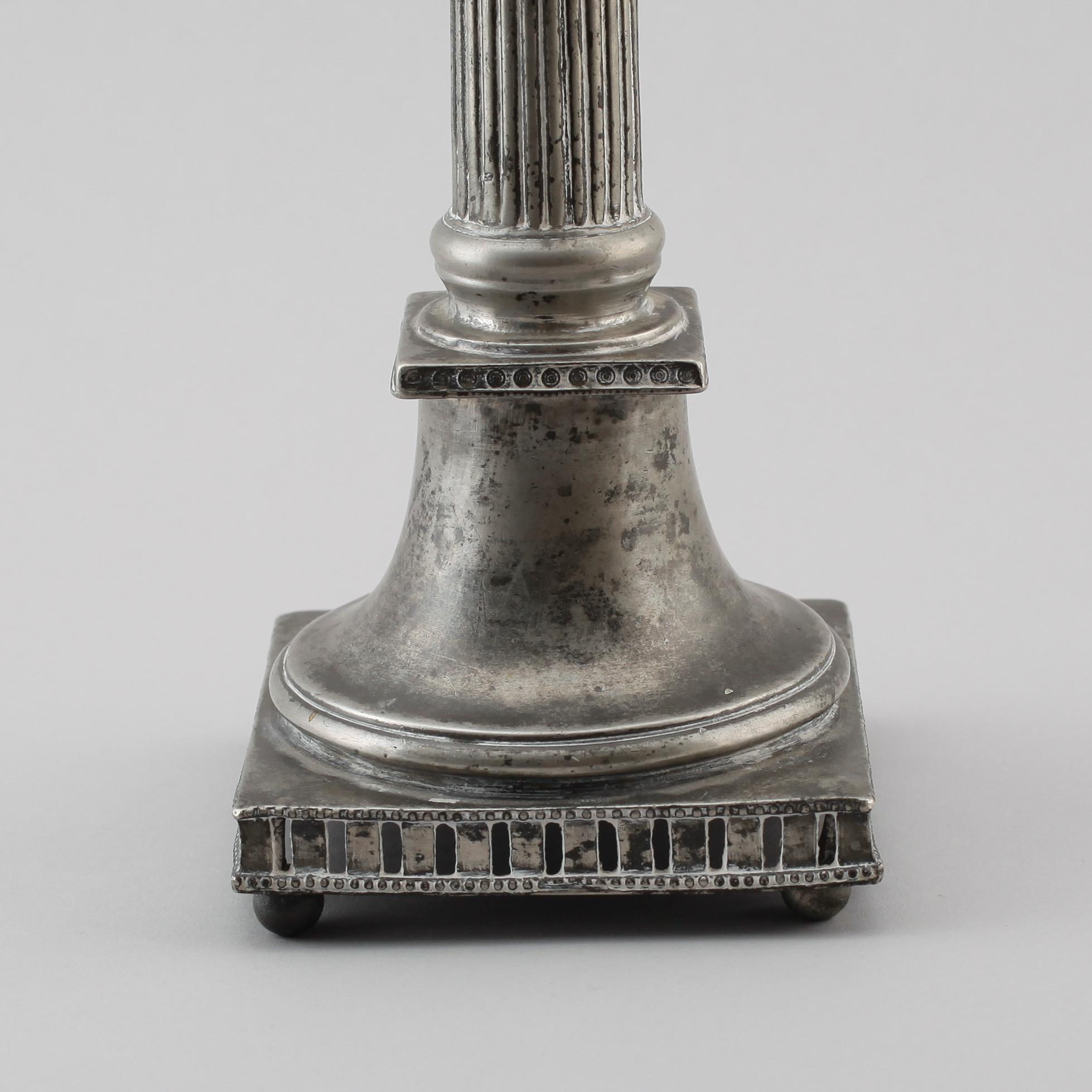 LJUSSTAKE, tenn, sannolikt Justelius, Eksjö omkring år 1800.