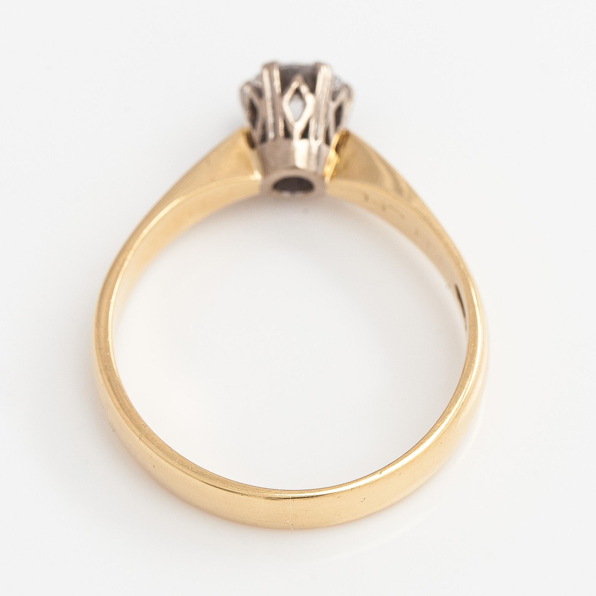 Ring, brilliant cut diamond 0.47 ct, 18K gold, Kultakeskus.