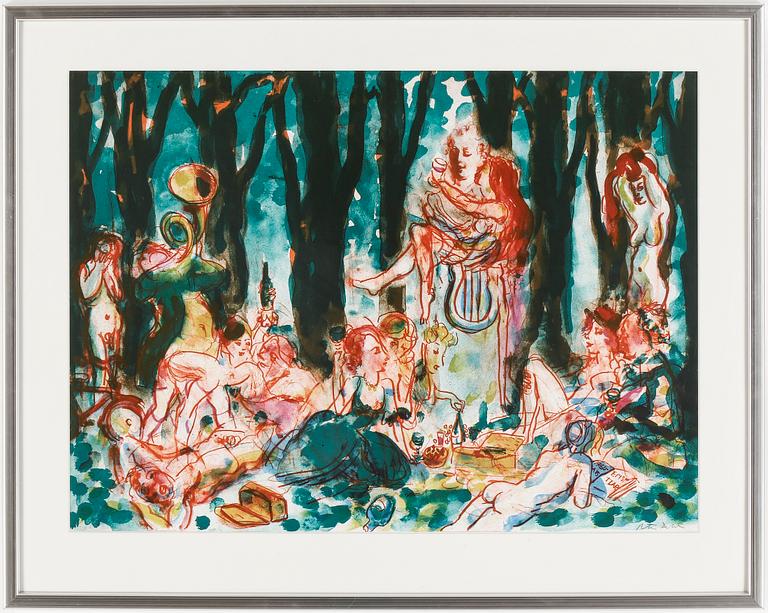 PETER DAHL, färglitografi, signerad.