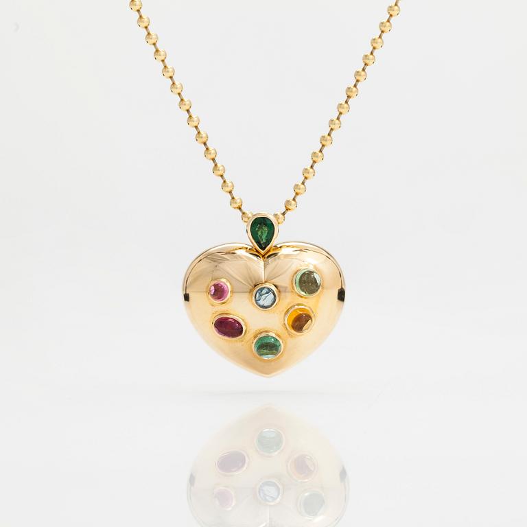 Torbjörn Tillander, Kaulakoru, 18K kultaa, turmaliineja sekä akvamariini. Helsinki 2001.