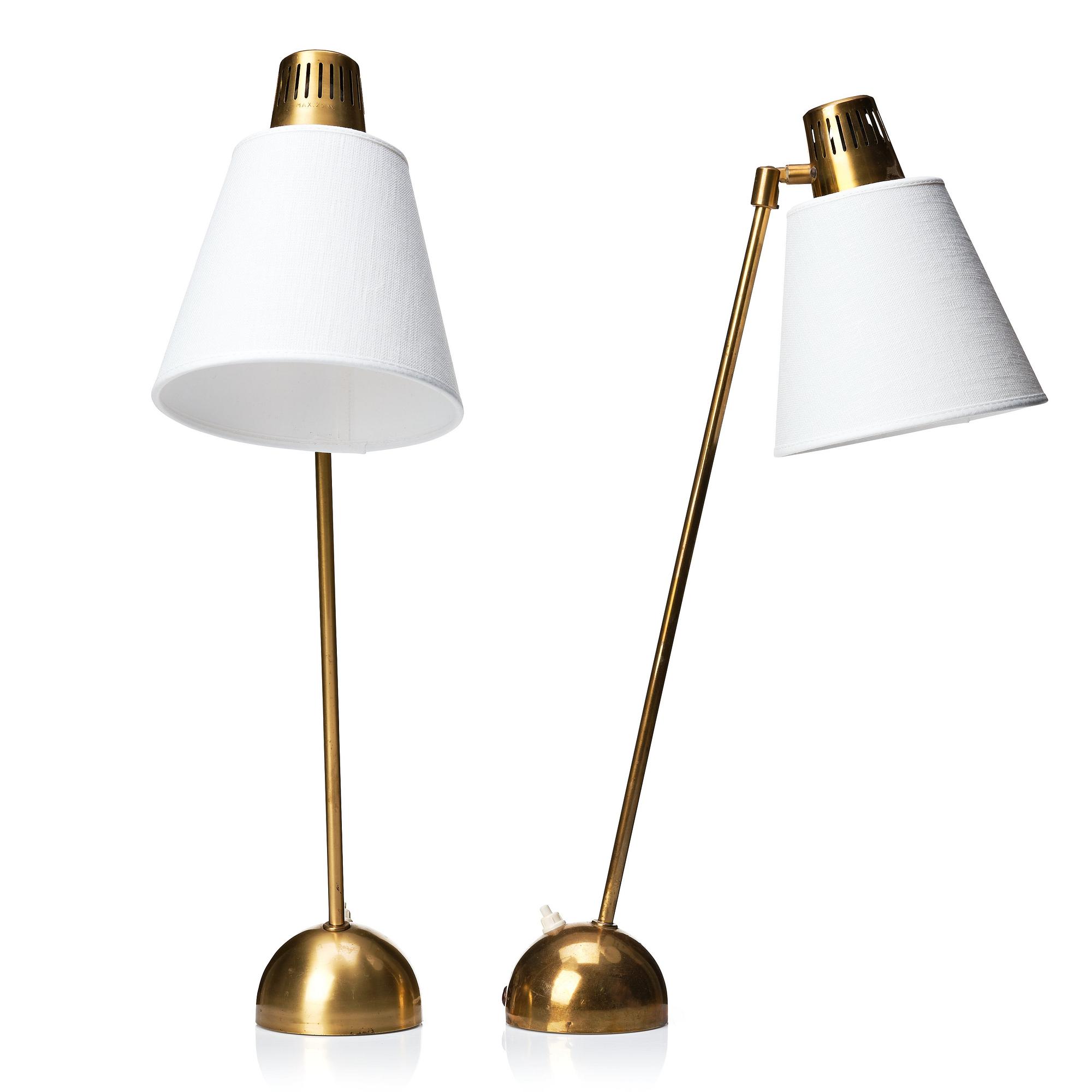 Hans Bergström, a pair of table lamps, model "712", ateljé Lyktan, Sweden 1950s.