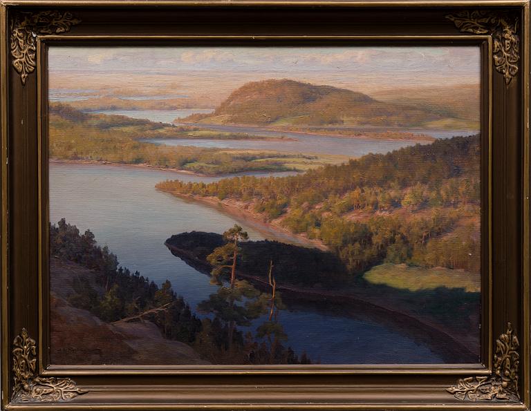 JOHAN ELIS KORTMAN, oil on canvas laid on panel, signed.